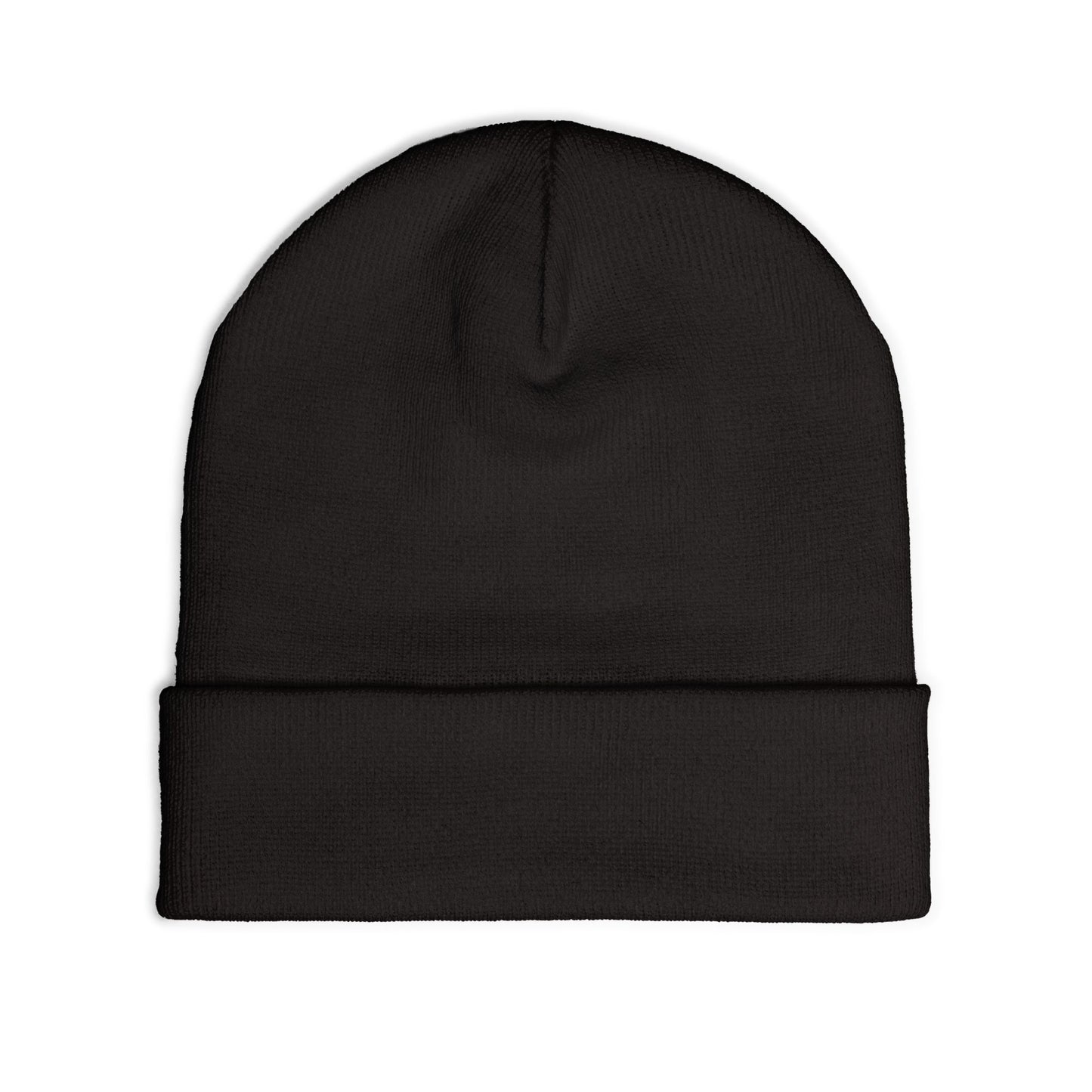 Embroidered 'HN' Knit Beanie – Gold Monogram Cuffed Winter Hat