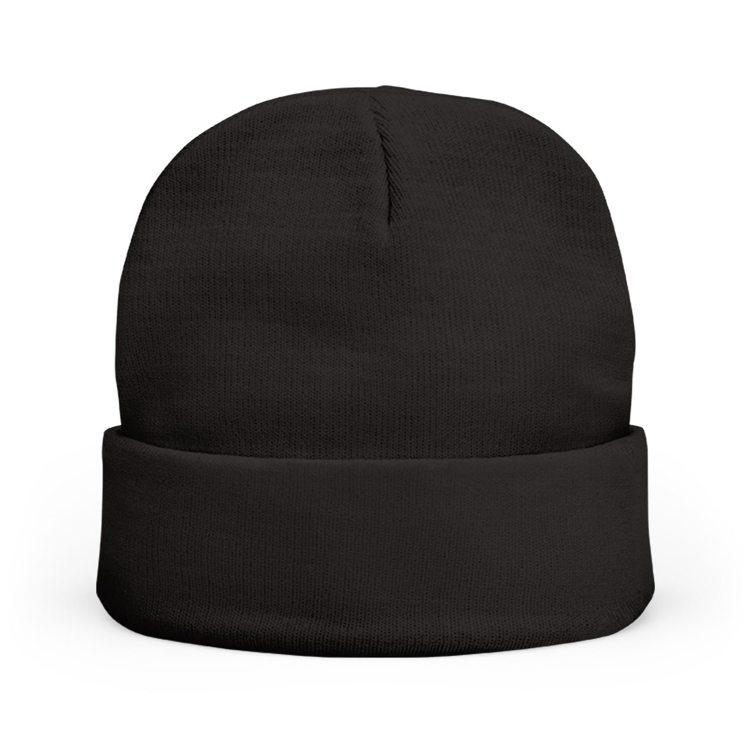 Embroidered 'HN' Knit Beanie – Gold Monogram Cuffed Winter Hat